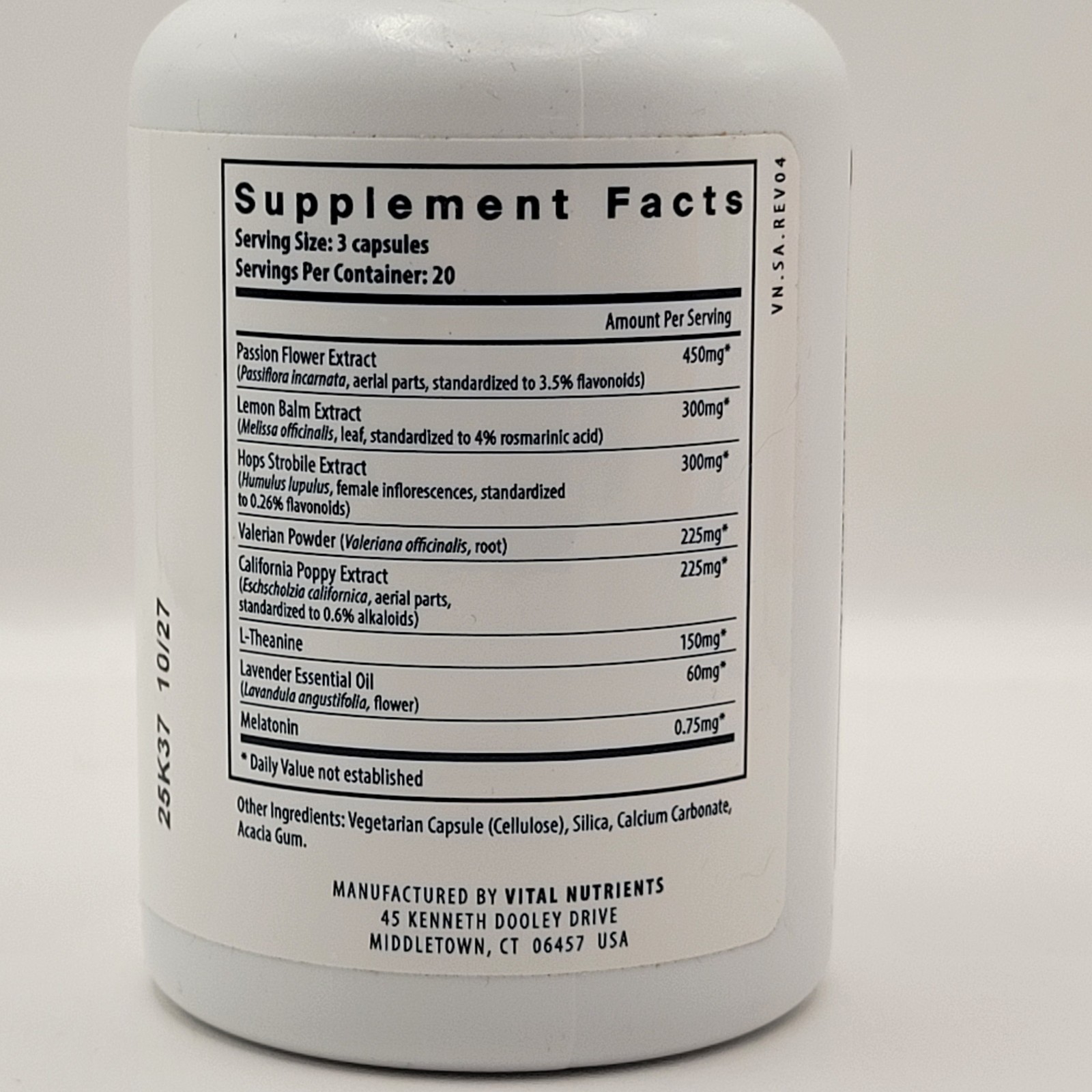 Vital Nutrients SLEEP AIDE – 60 Vegan Capsules – 10.2027