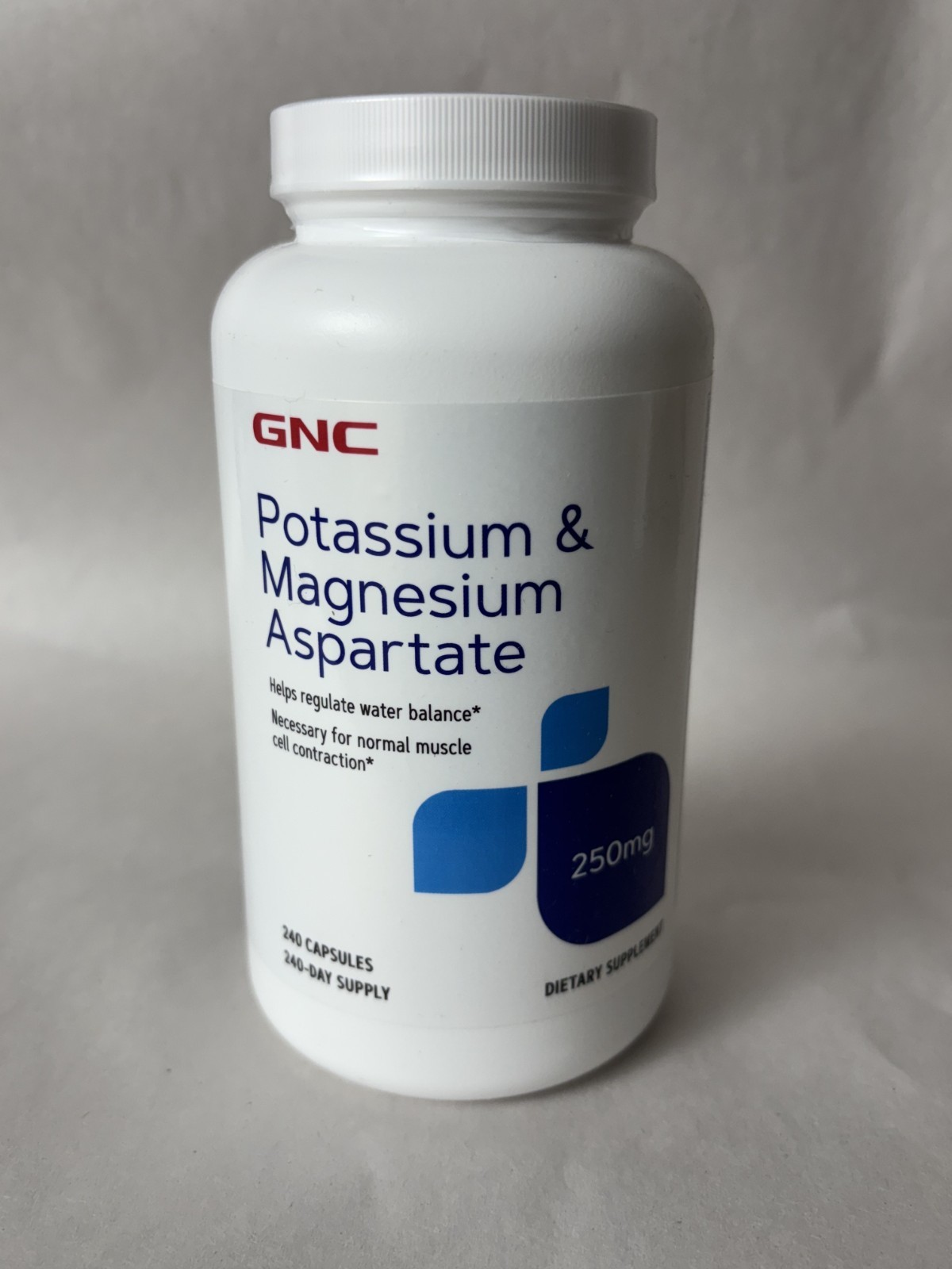 GNC POTASSIUM & MAGNESIUM ASPERTATE 240 Capsules(EXP:02/2028)