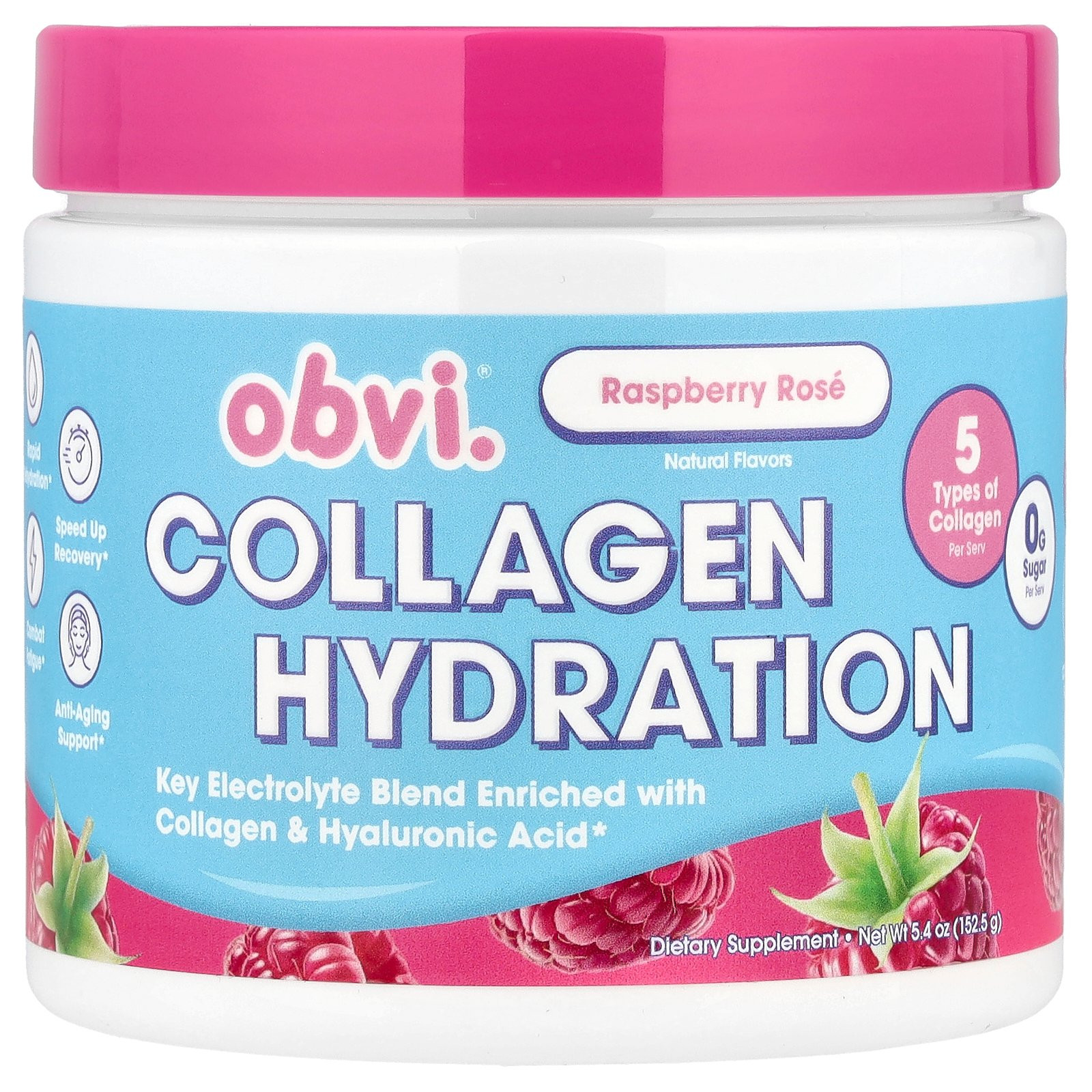 Collagen Hydration, Raspberry Rose, 5.4 oz (152.5 g)