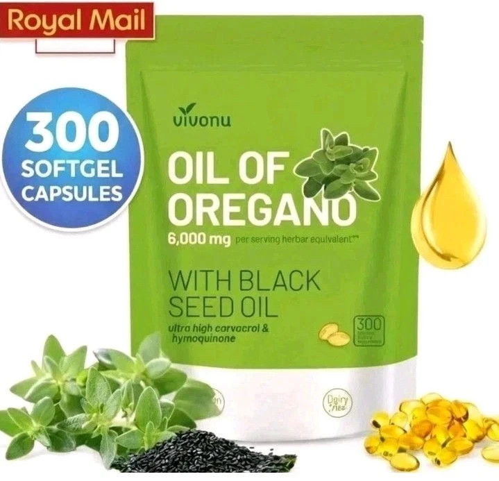 *STRONGEST* Oil Of Oregano 6000mg-300 Softgel Capsules With Black Seed Oil ,US