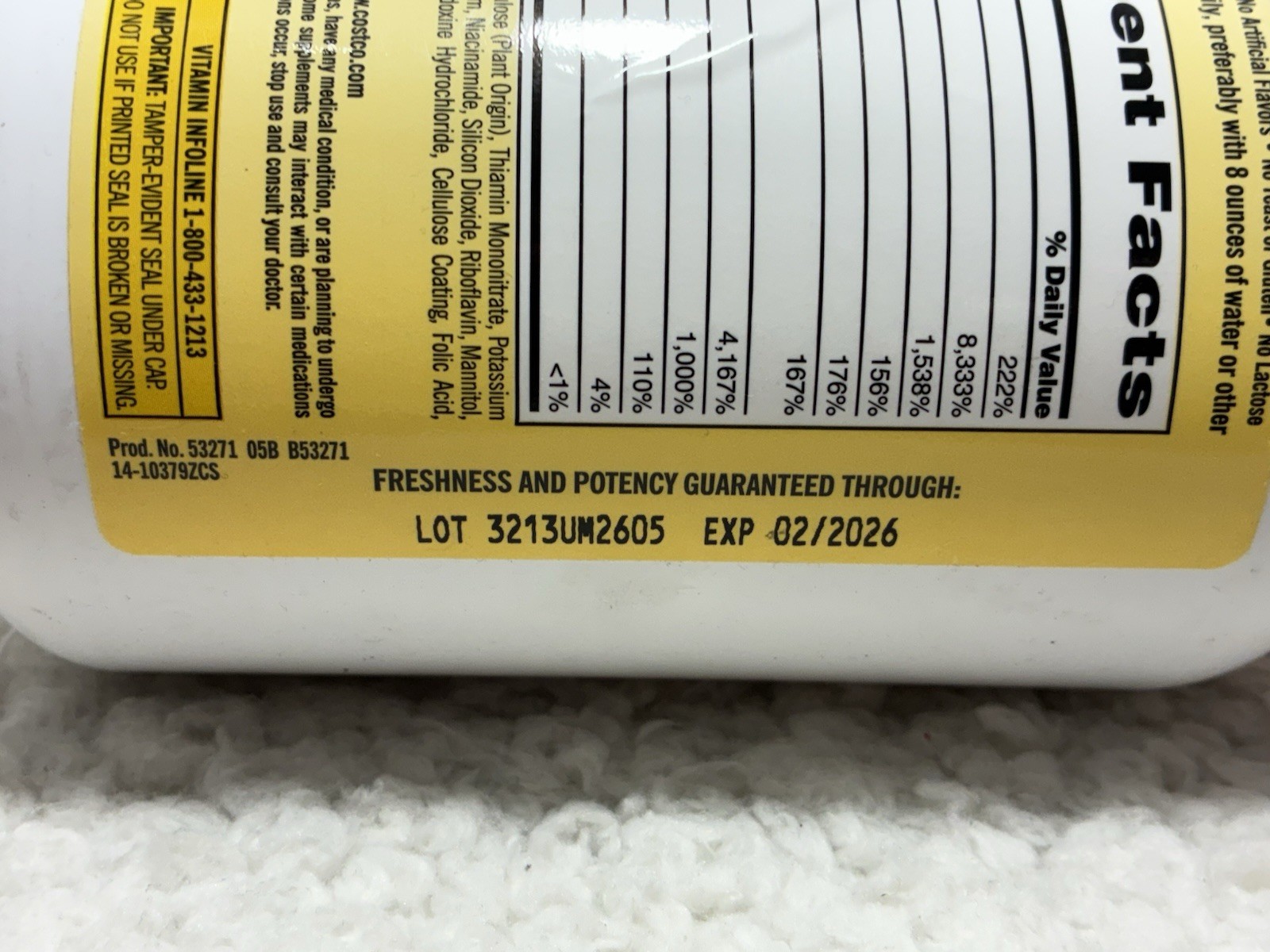 Kirkland Signature Super B-Complex + Electrolytes & Vit C 500 Tabs EXP. 02/2026