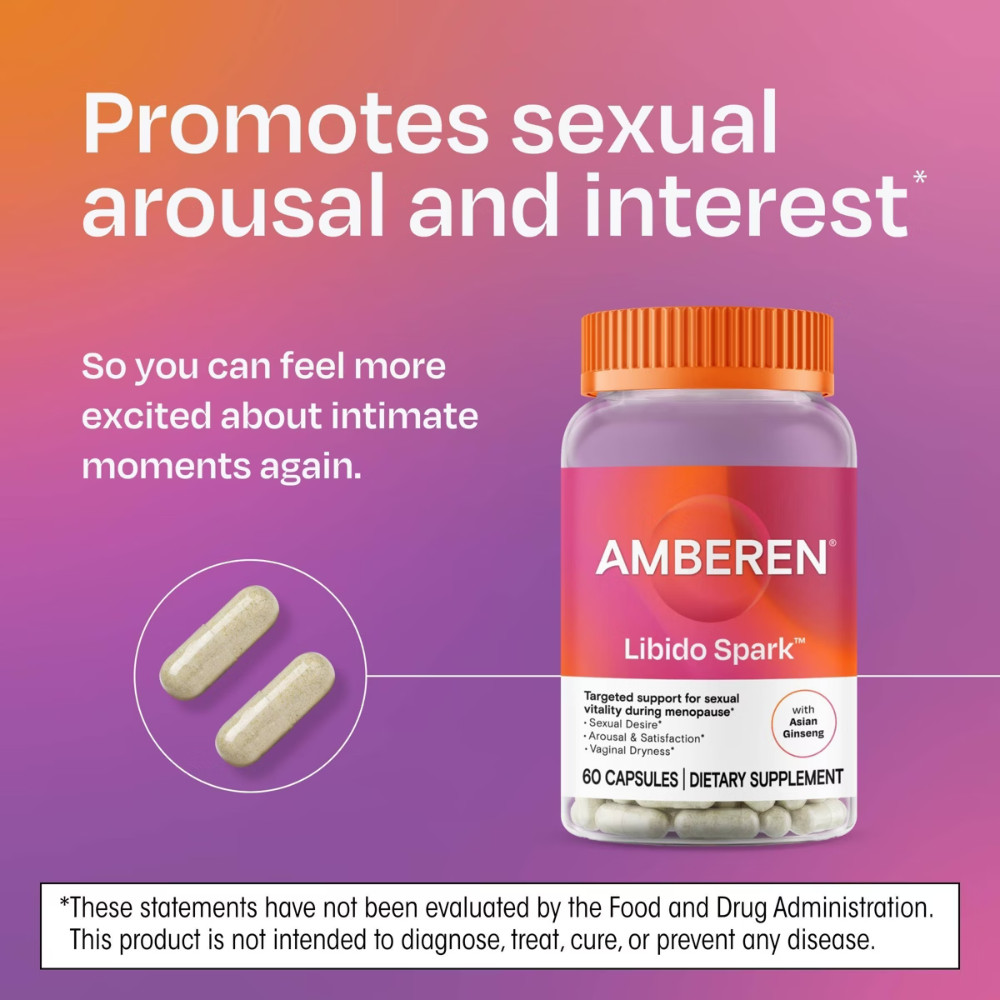 Amberen Libido Spark Menopause Dietary Supplement Capsules – 60ct