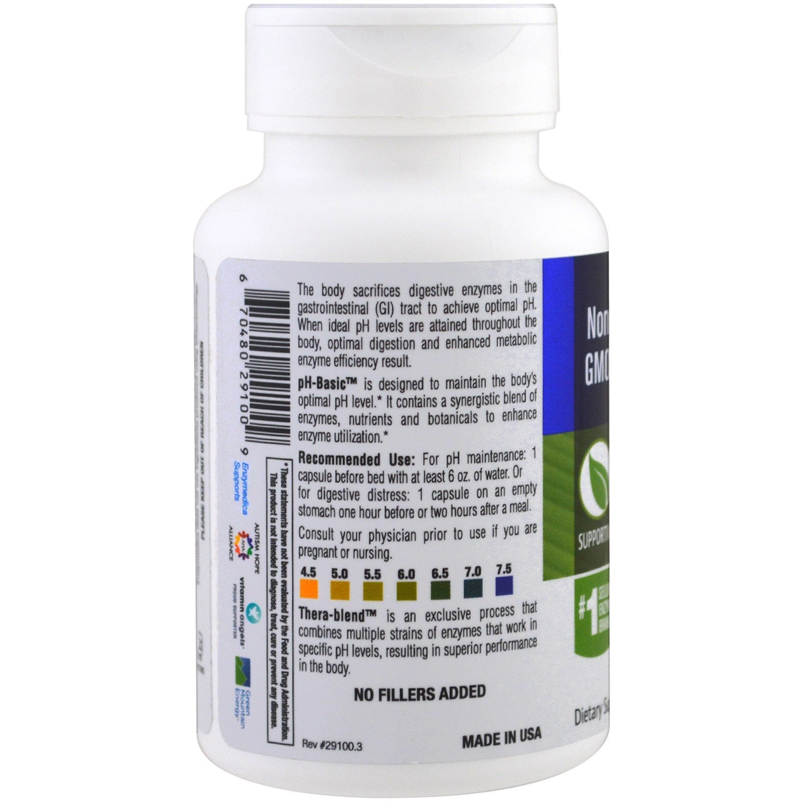 Enzymedica pH-Basic 90 Capsules Casein-Free, Dairy-Free, Egg-Free, Gluten-Free,