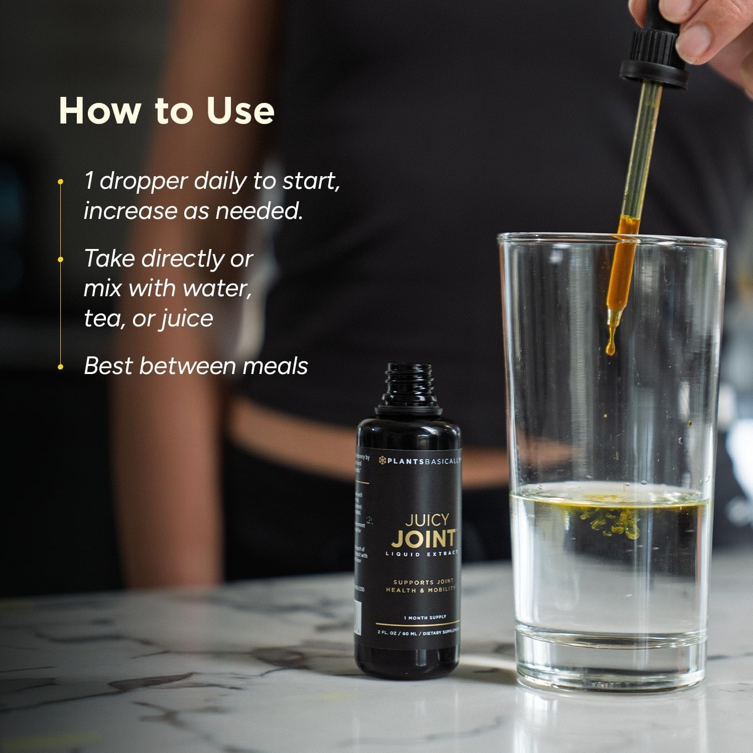 PLANTSBASICALLY Juicy Joint Extract Organic Joint Support Supplement Vegan 30Day