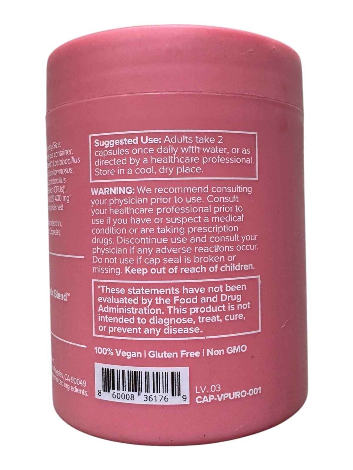 URO O Positiv Vaginal Probiotics for Women Capsules – 60 Count – Ex: 12/26