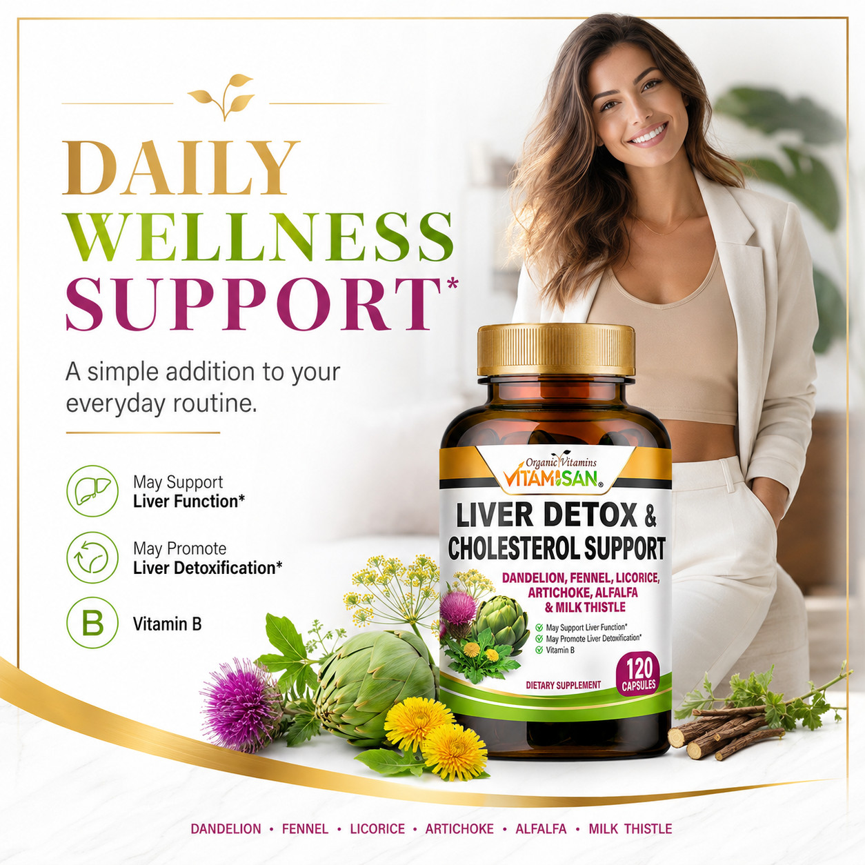 #1 Tablets liver clean health support fat naturals detox cleanse 120 cap