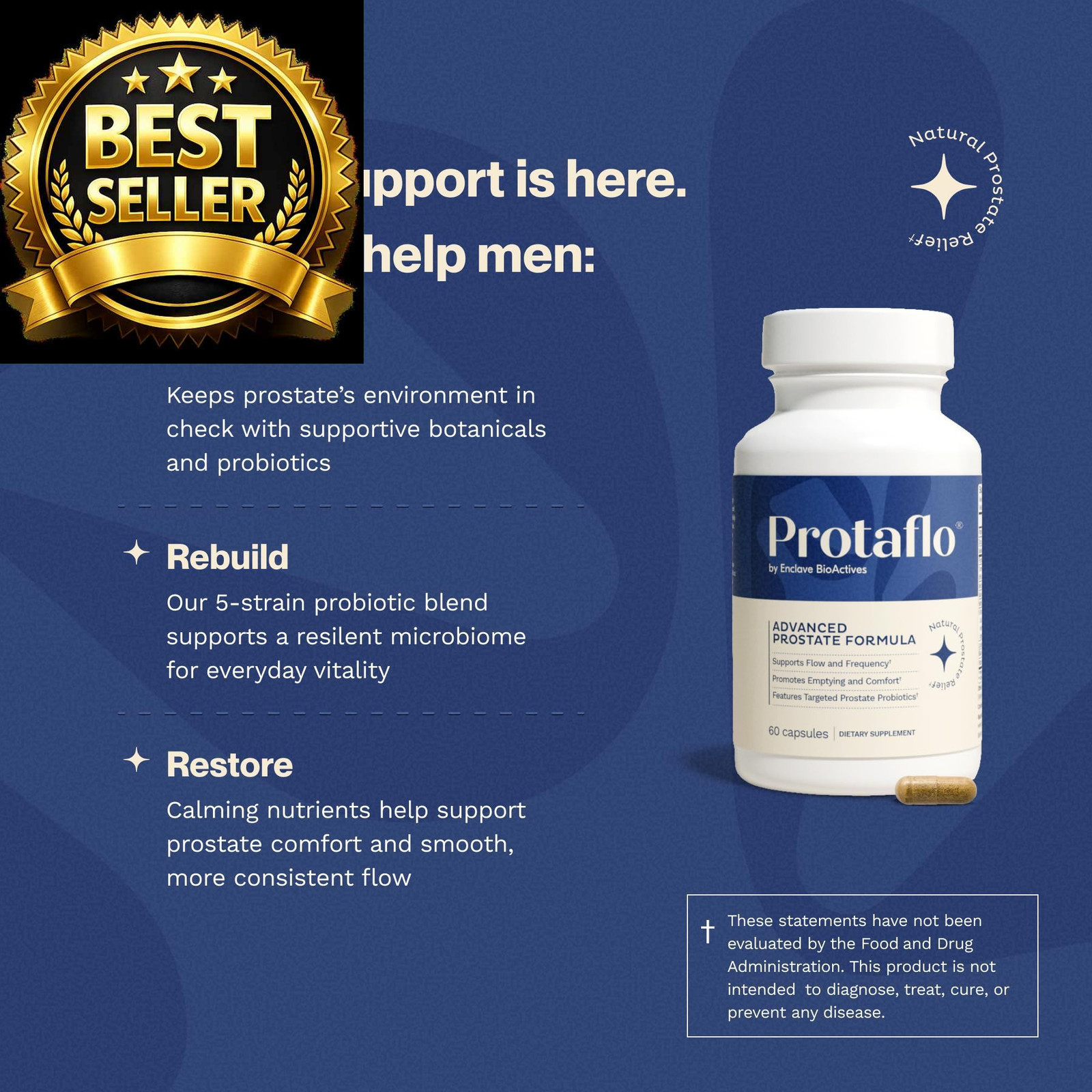 Protaflo Prostate Supplements for Men – Supports Urinary 60 Count (Pack of 1)