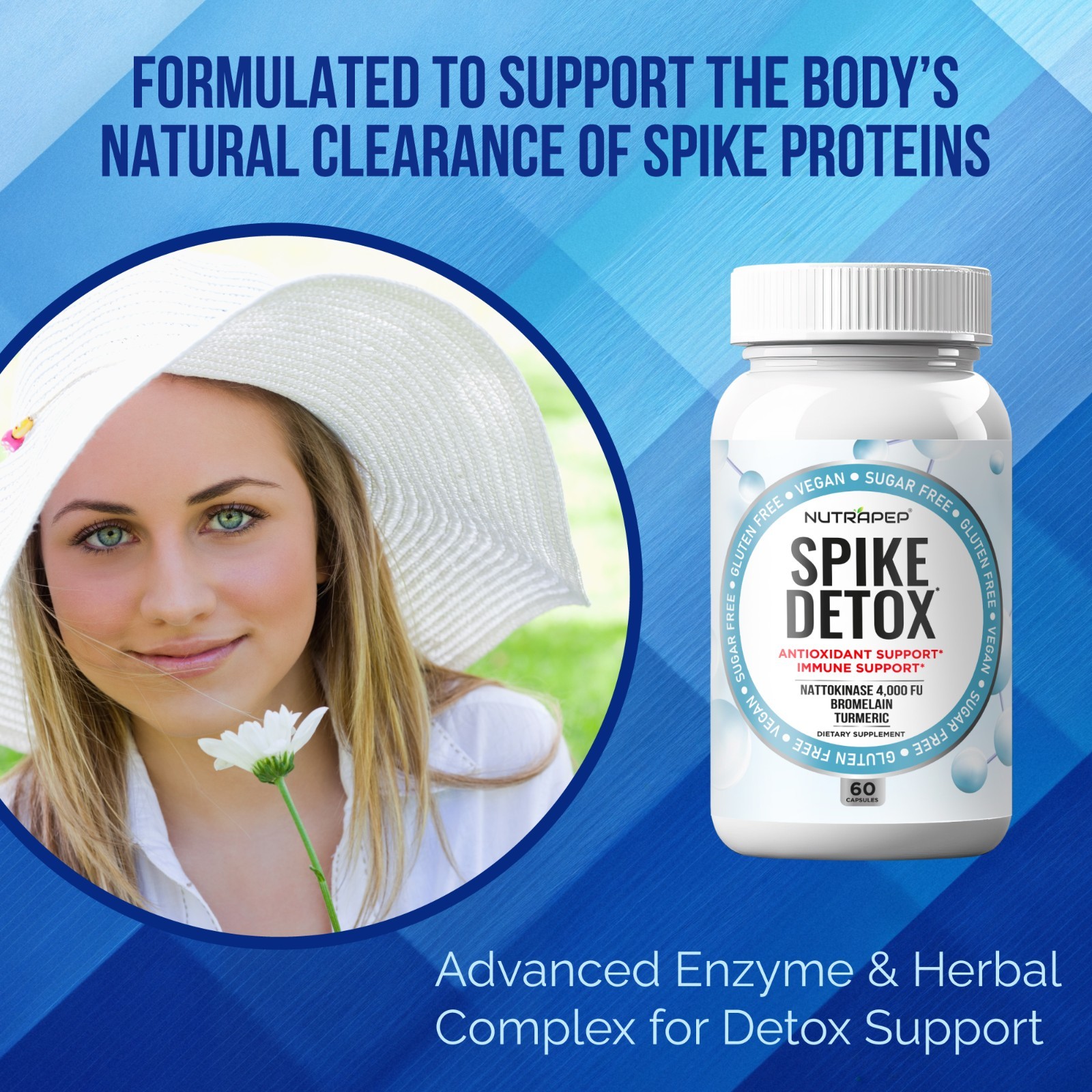 NutraPep Spike Protein Detox Supplement – 4000 FU Nattokinase with Bromelain