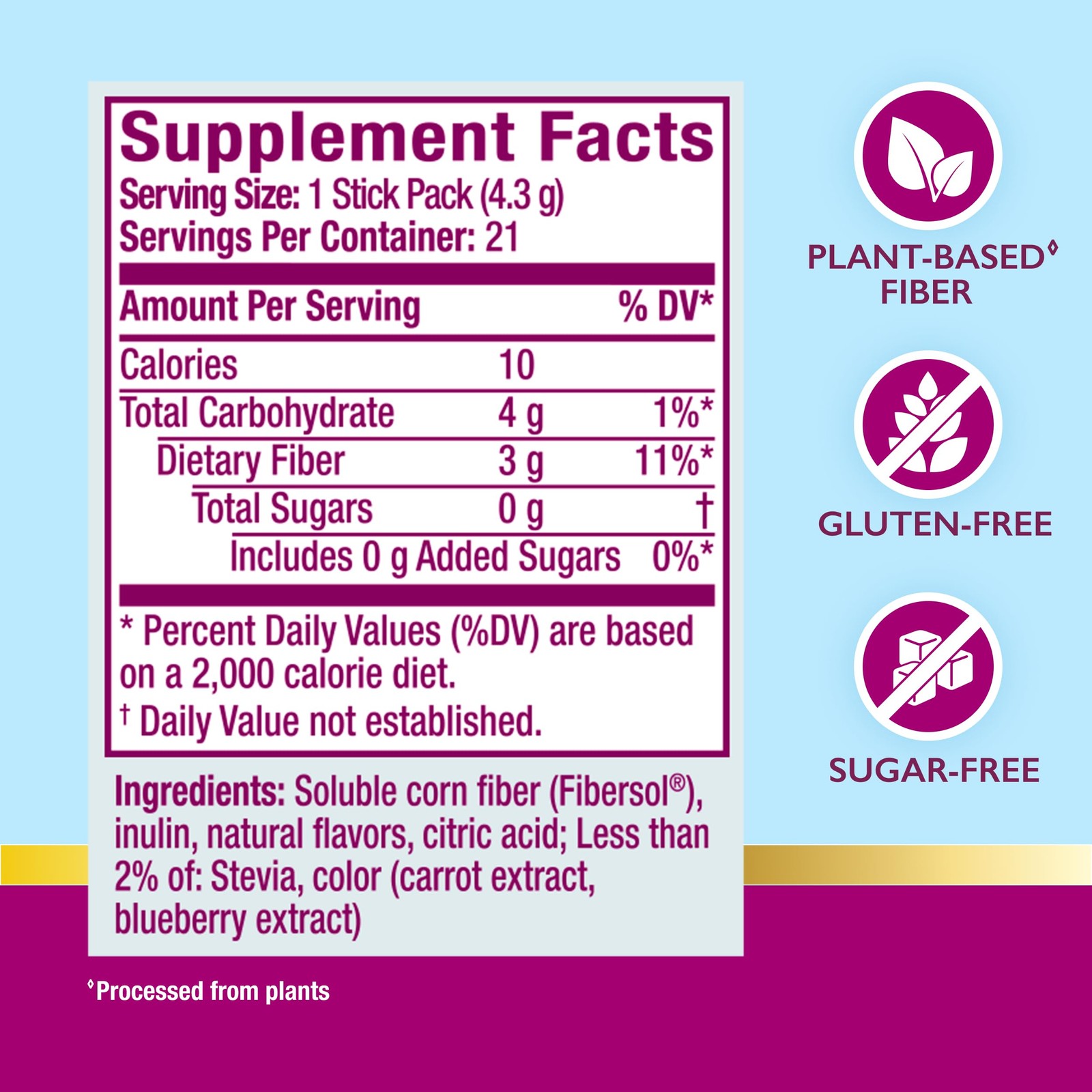 Metamucil Mixed Berry Fiber Powder Sticks 21ct
