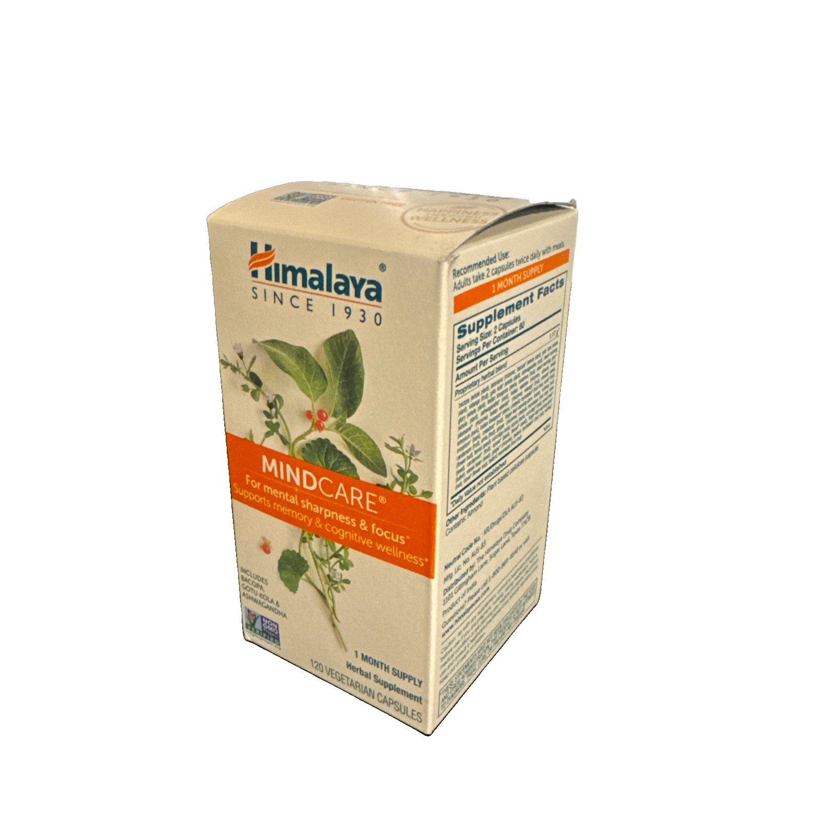 Himalaya Mindcare,Nootropic Brain Supplement,1170 Mg,120 Capsules,1 Month Supply