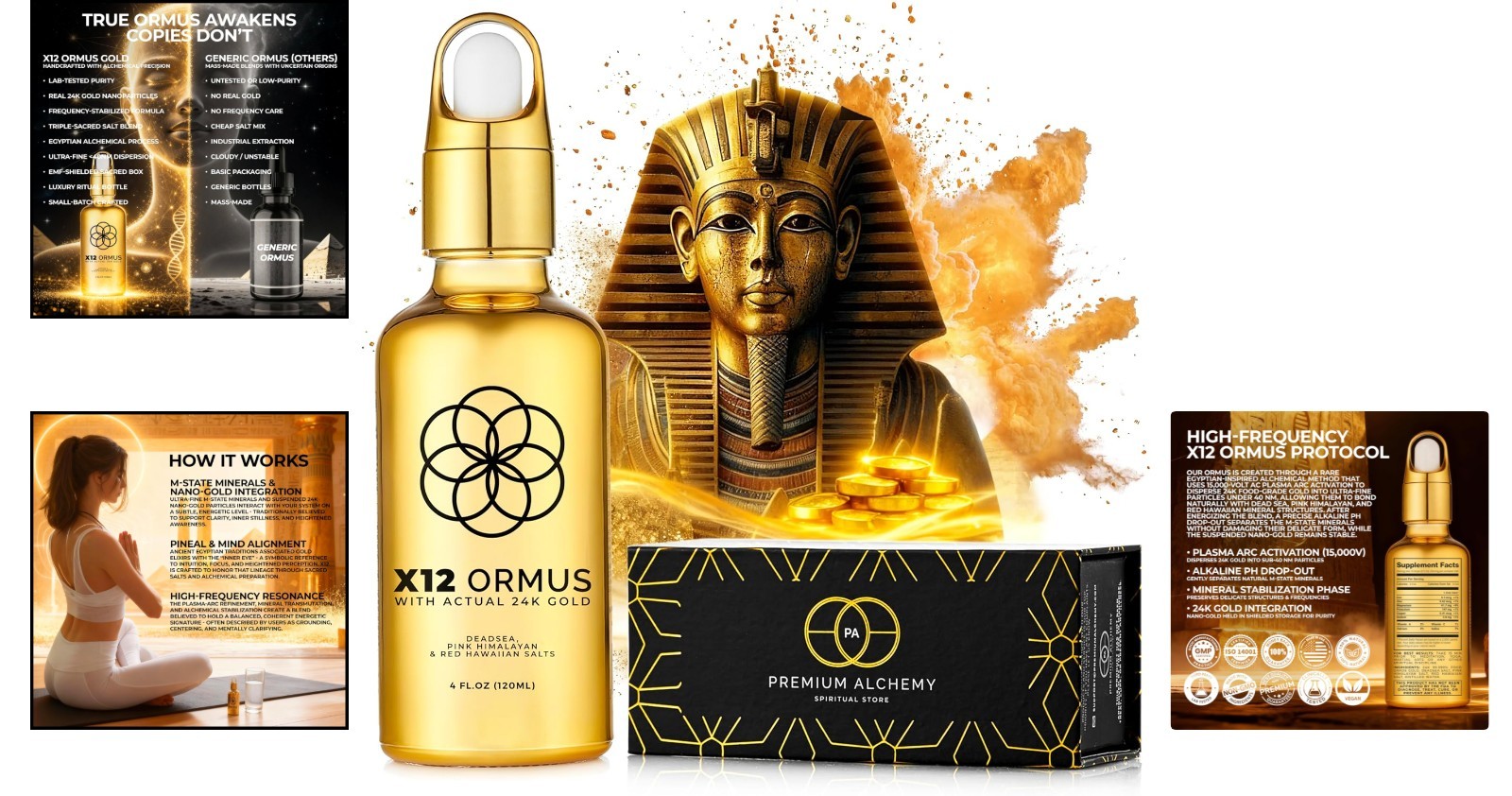 X12 Monoatomic Gold Drops – Liquid Trace Mineral Blend for Brain Health Support