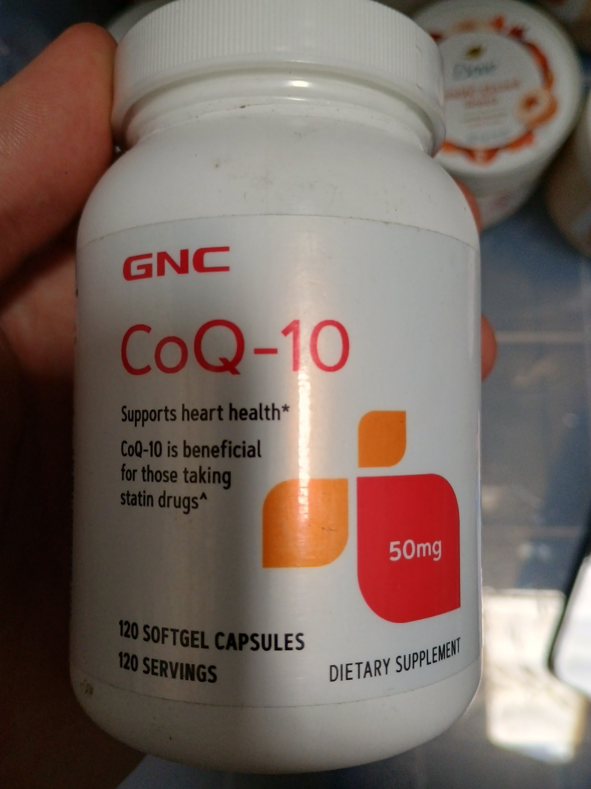 GNC CoQ10 50mg Nutritional Supplement 120 Count Supports Heart Health 7/27