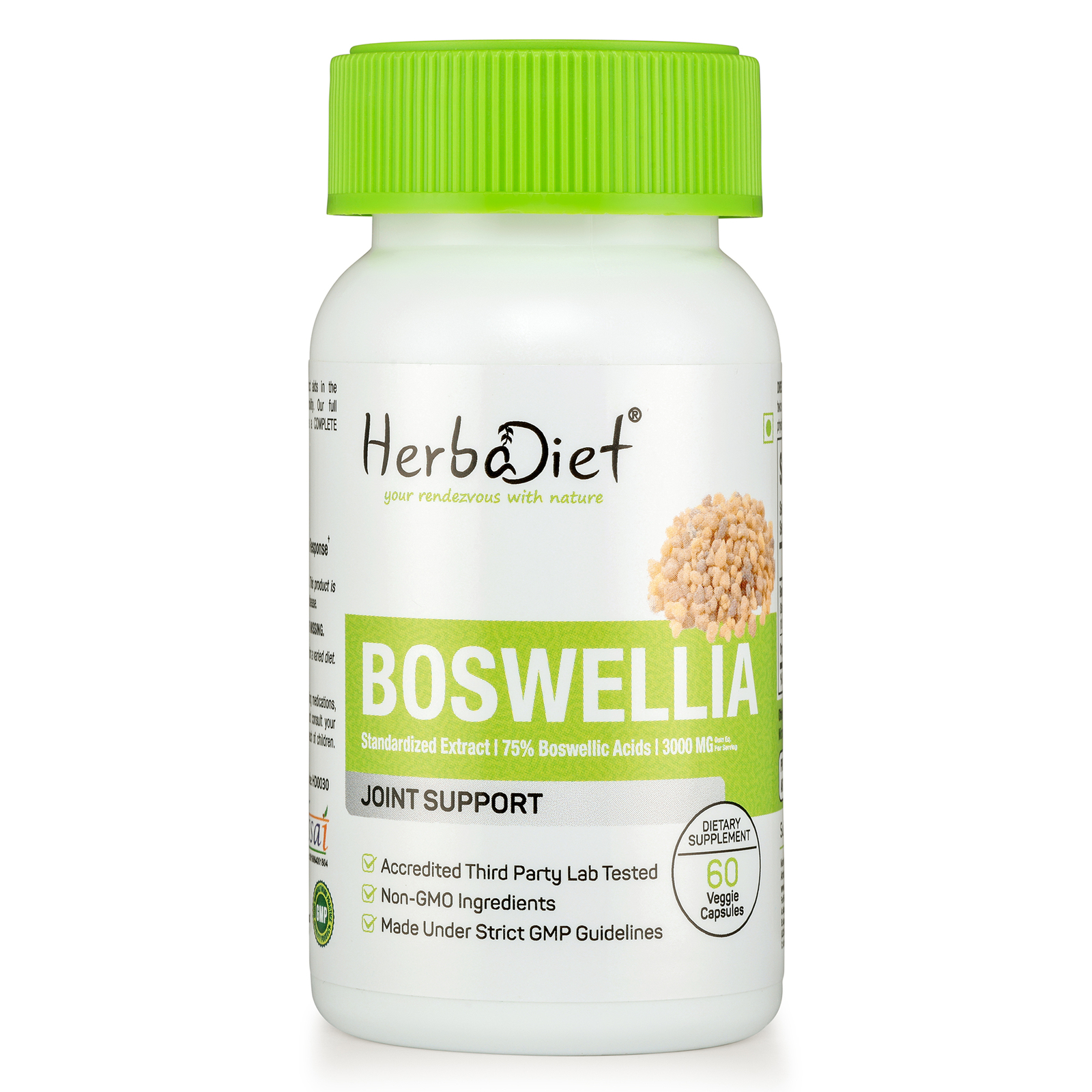 Boswellia Serrata Extract Capsules 75% Boswellic Acids Joint Support 300mg
