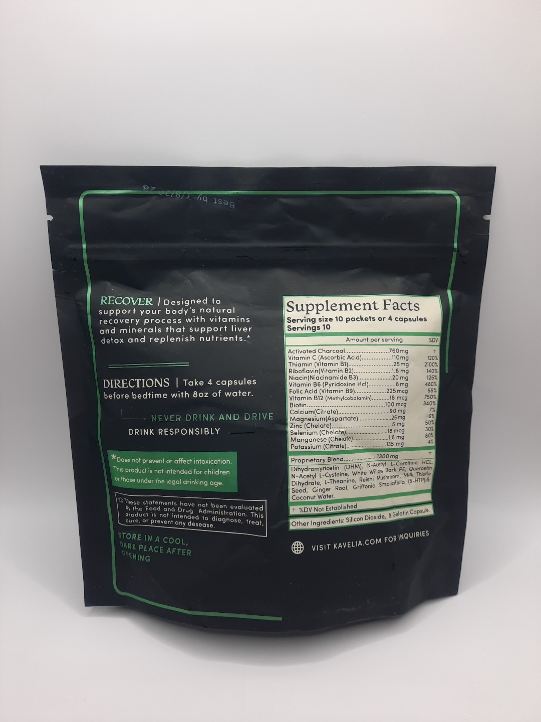 KAVELIA RECOVER 10 Packets Original Supports LIVER DETOX 07/2028