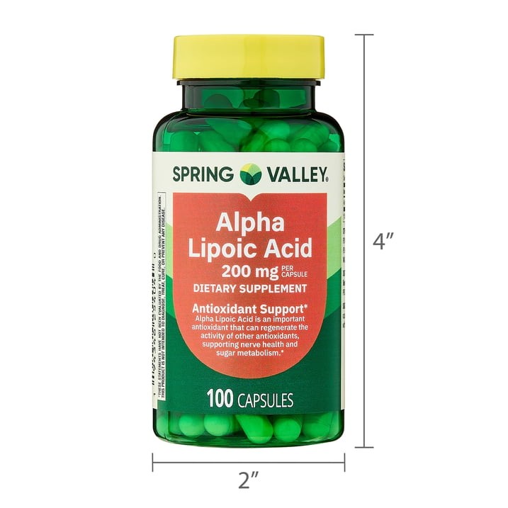 2 Pack Spring Valley Alpha Lipoic Acid 200 mg Capsules, 100 Count