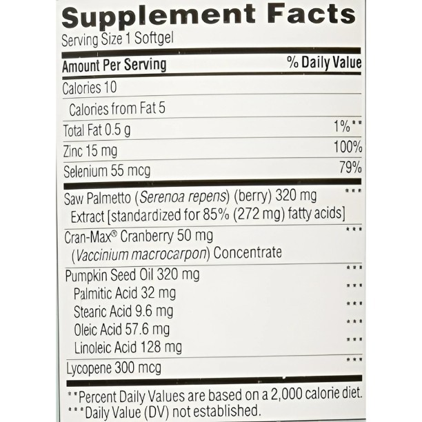Trunature Prostate Plus Health Complex, 250 Softgels w/d Saw Palmento, New.