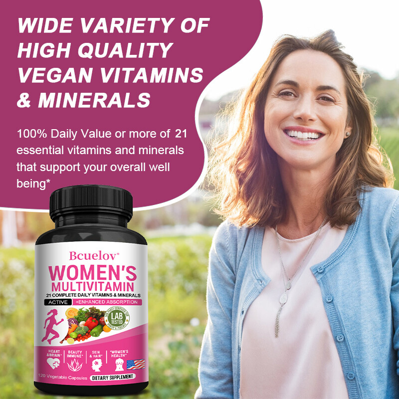 Women’s Multivitamin 120pcs Brain & Heart Health,Boost Energy & Immune