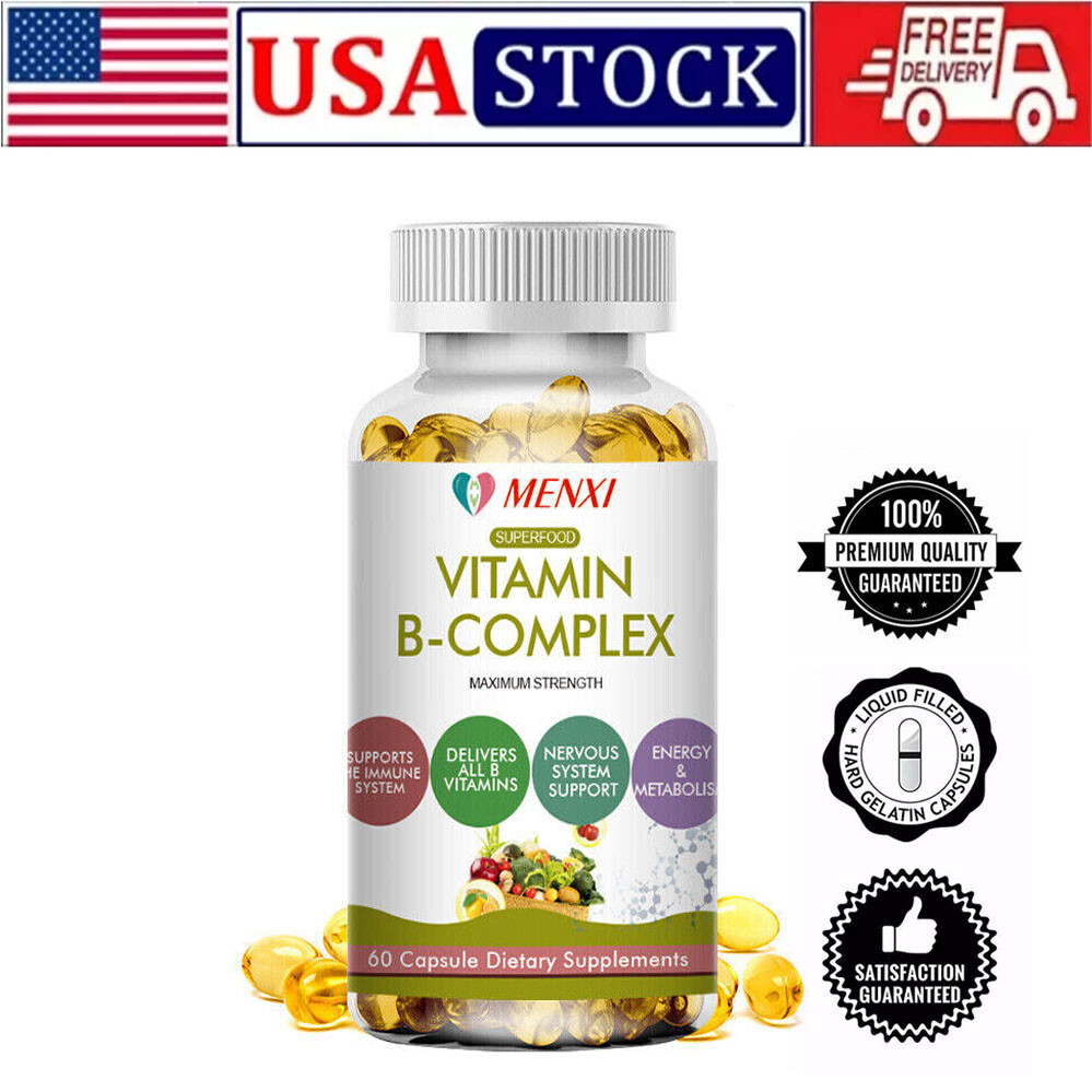 Vitamin B Complex Capsules With Vitamin B1, B2, B3, B5, B6, B12 – High Potency
