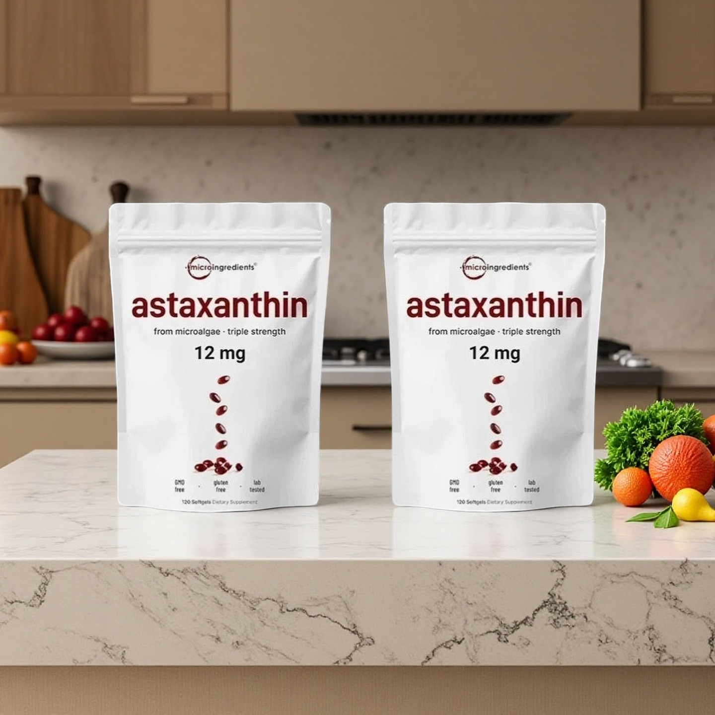 2 Pack | Astaxanthin 12mg, 120 Softgels, 4 Month Supply-Fresh FREE SHIPPING