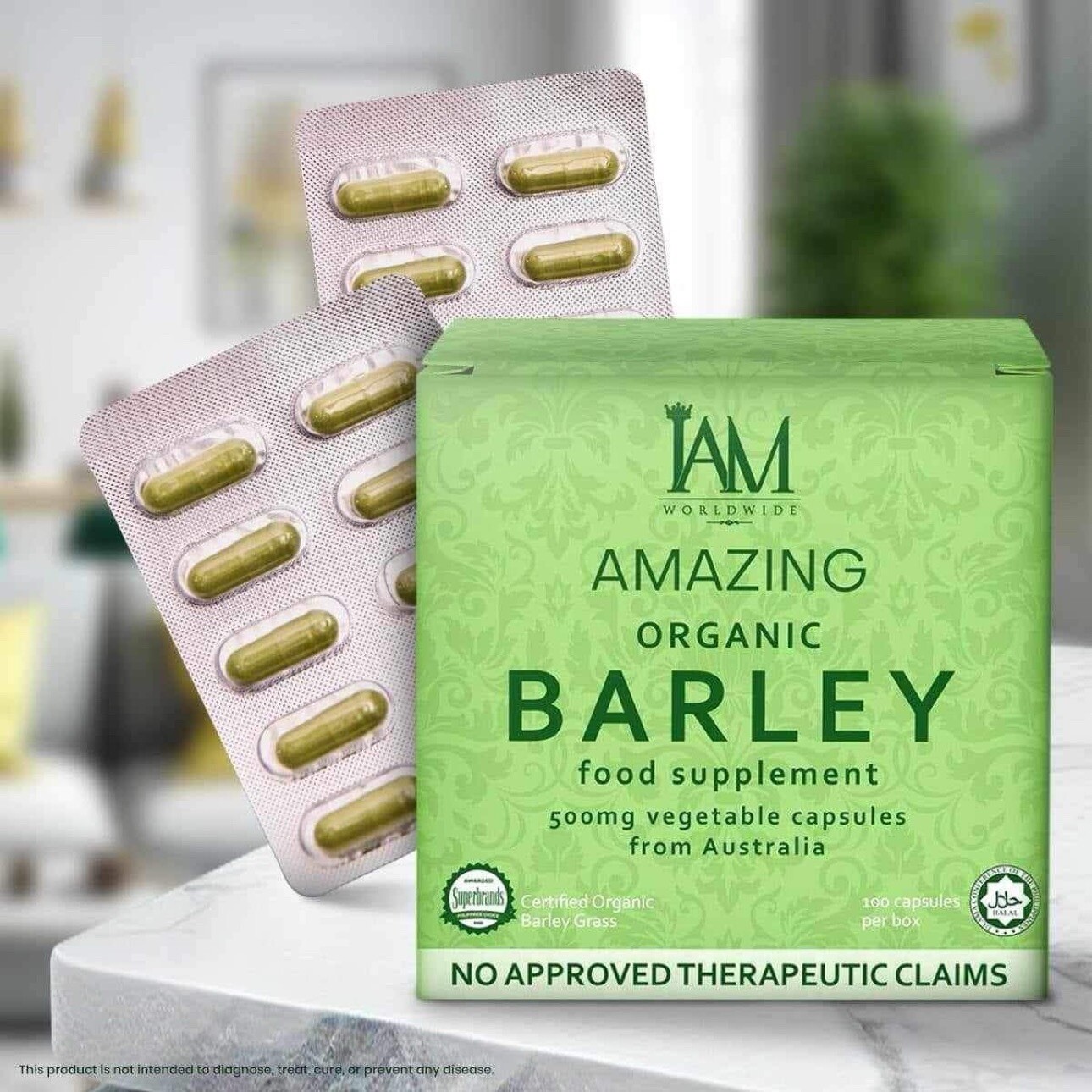 3 Boxes Barley Capsules-FREE SHIPPING, FACTORY SEALED)new Packaging