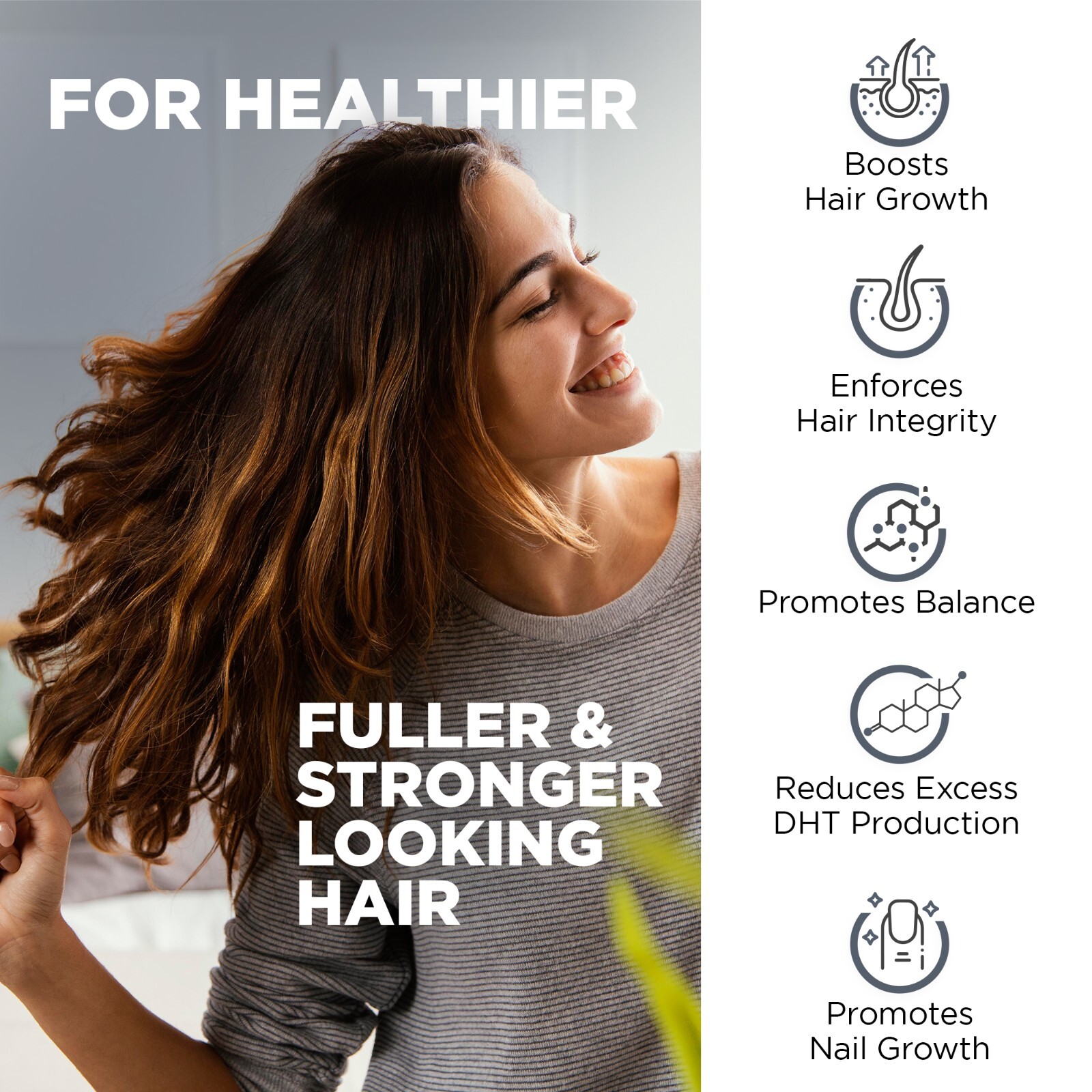Nutrivein DHT Blocker with Biotin – Boosts Hair Growth & New Follicle Growth