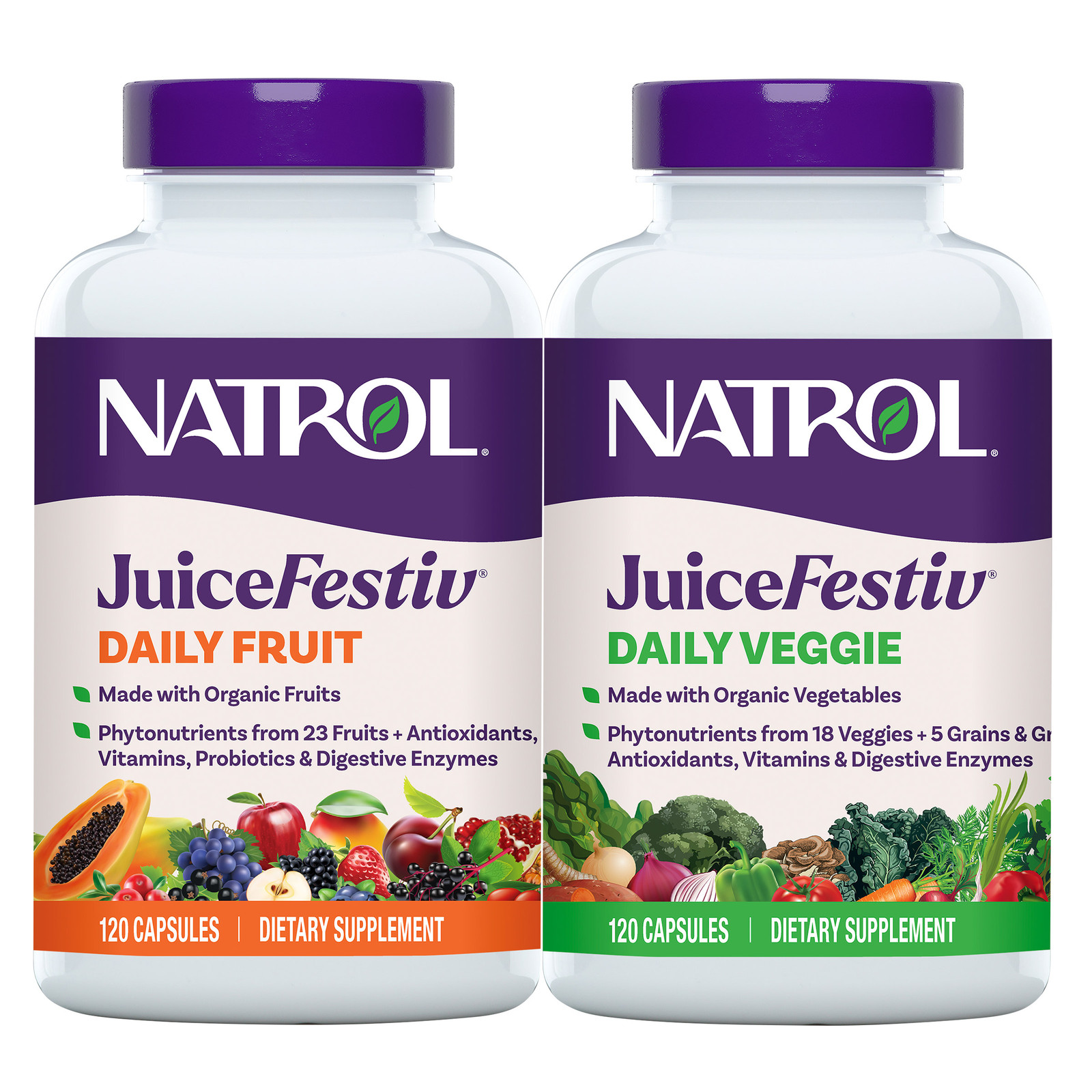 Natrol Juicefestiv Daily Fruit & Veggie, 240 Capsules