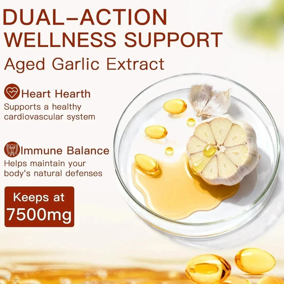 Aged Garlic Extract Odorless Garlic Capsules Heart Immune Support 300 Count