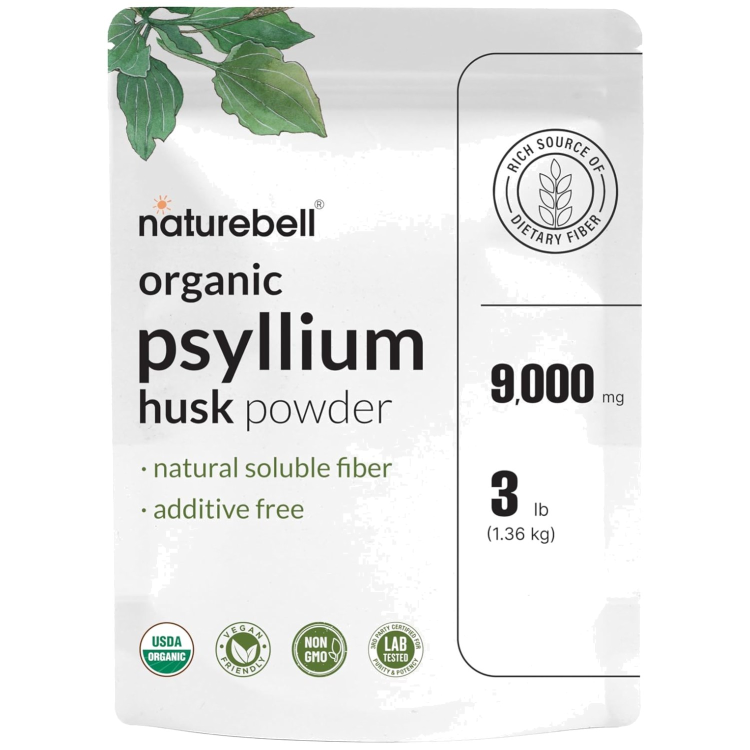 Non-GMO Soluble Fiber Supplement, 3lb Unflavored Powder