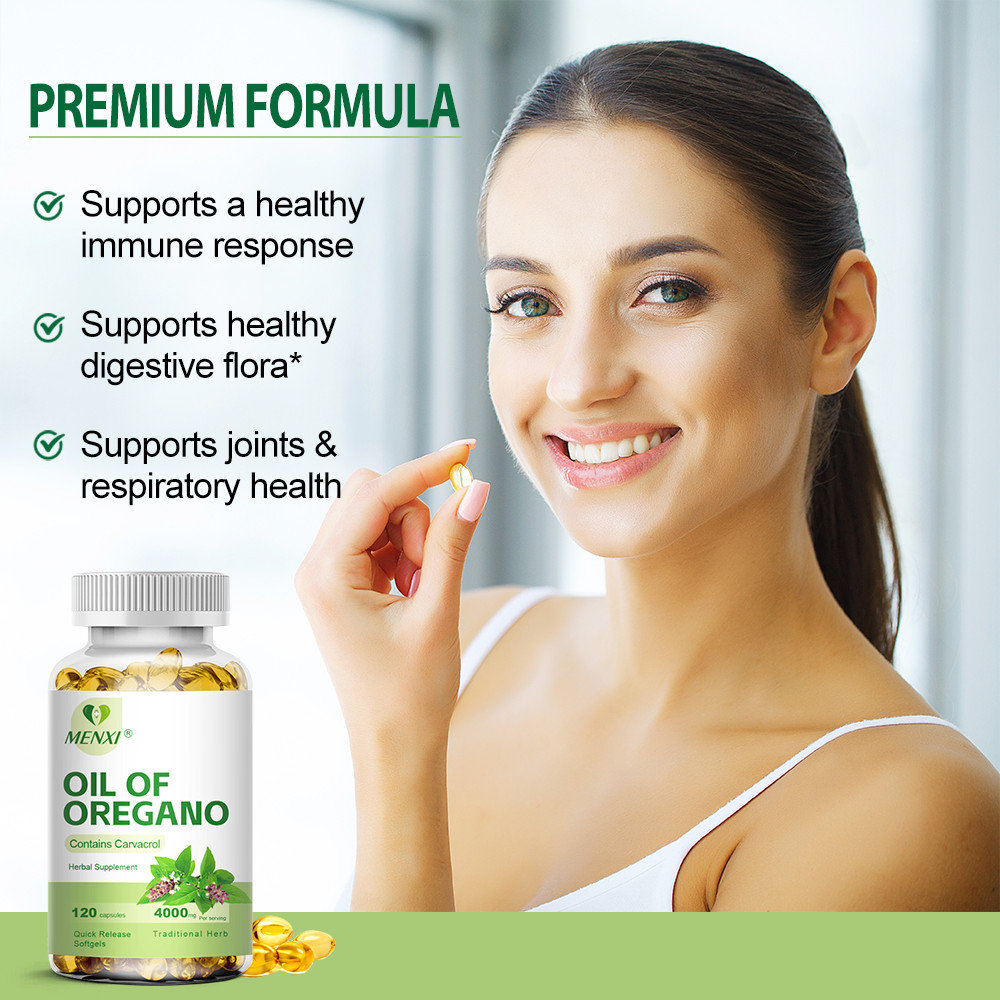 120pcs Oil of Oregano – with Carvacrol Olive Non-GMO Oil- Natural Immune Support