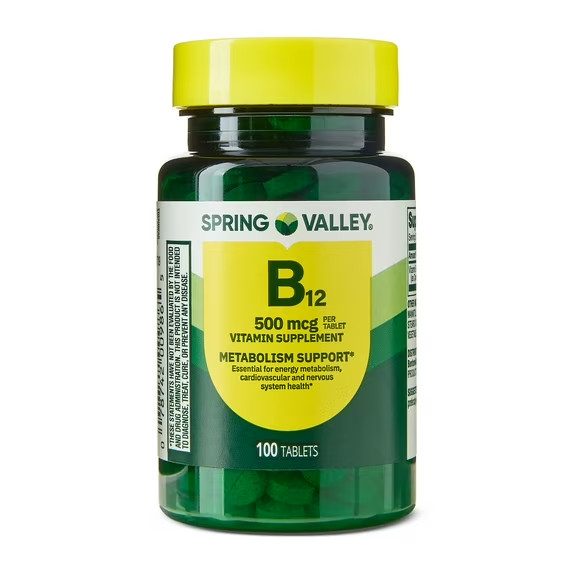 Spring Valley Vitamin B12 Tablets, 500 mcg, 100 Count