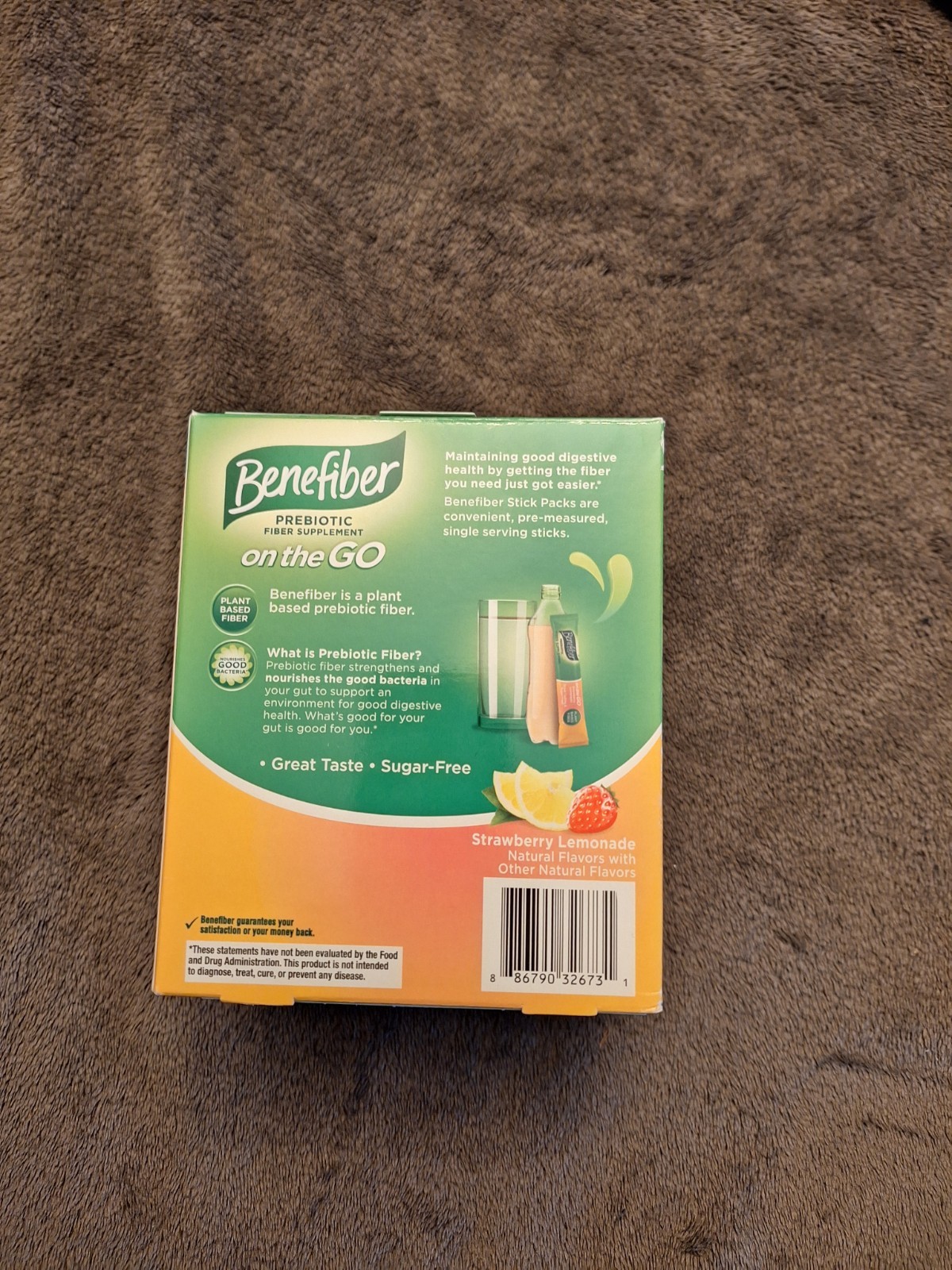 Benefiber On The Go Prebiotic Fiber Supp Strawberry Lemonade 36 Pack Exp 09/2027