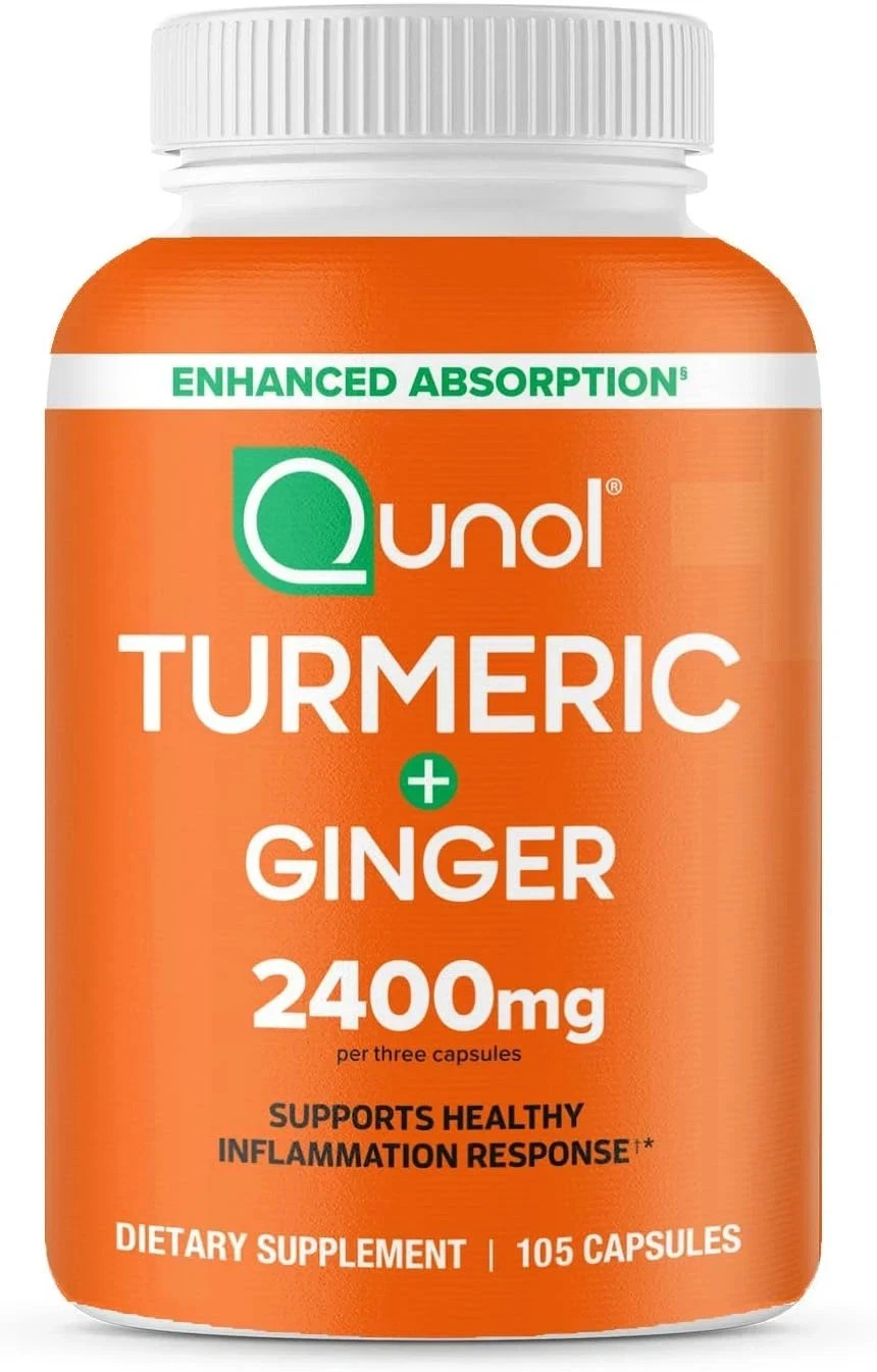 Qunol Turmeric Curcumin with Black Pepper & Ginger, 2400Mg Turmeric Extract with