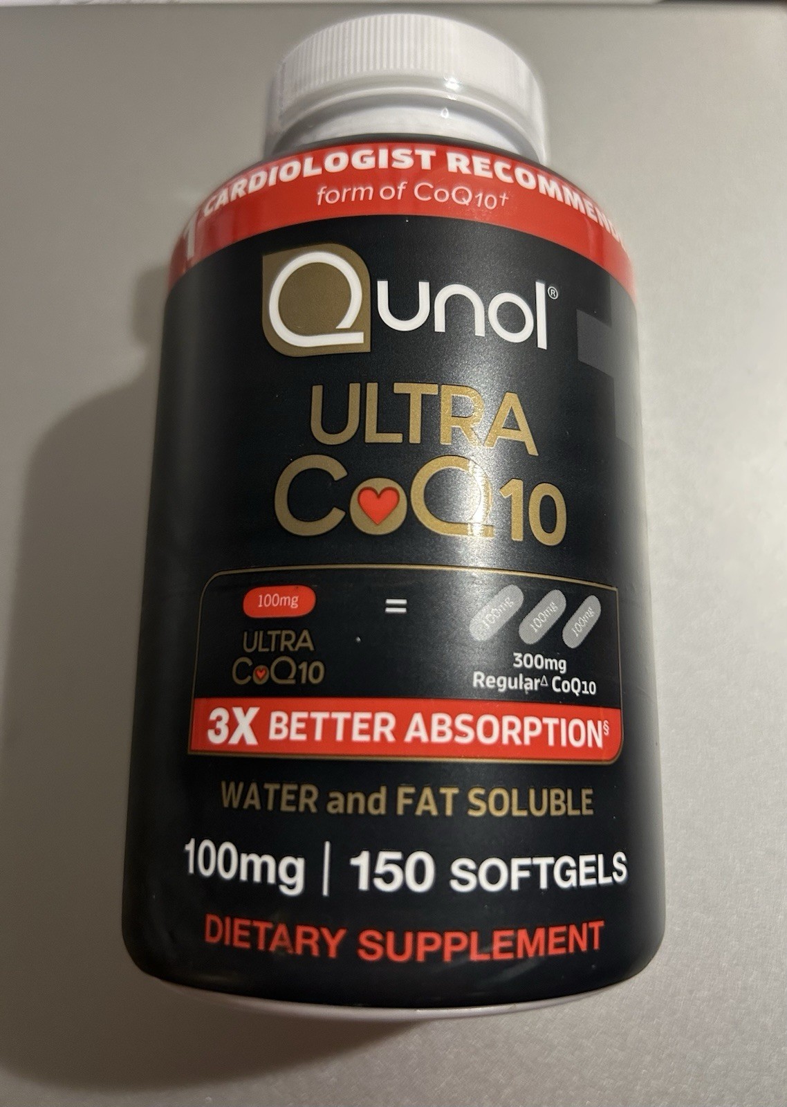 QUNOL ULTRA COQ10 100mg – 150 SOFTGELS NEW SEALED EXP. DATE 02/2028