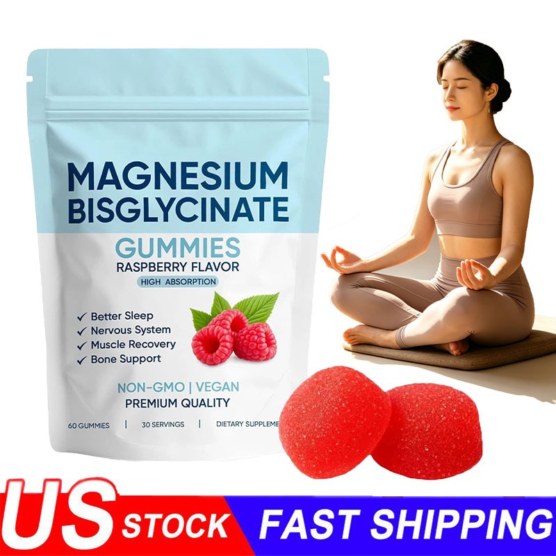3X Magnesium Bisglycinate 60 Gummies, with 400mg Magnesium Bisglycinate Chelate
