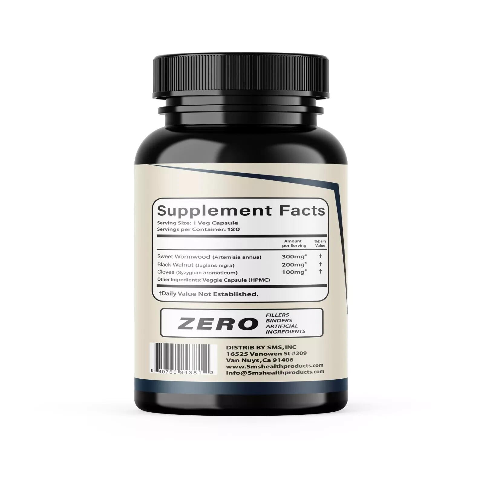 Wormwood Black Walnut Cloves Wormwood herb Extract Combination 120 Capsules