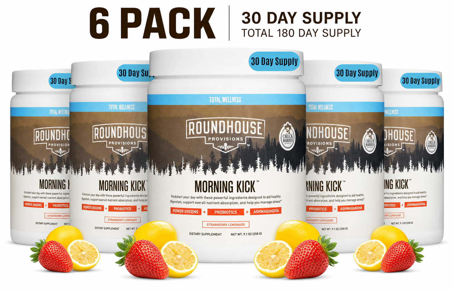 Roundhouse Provisions Morning Kick Powder Strawberry Lemonade 9.1 OZ