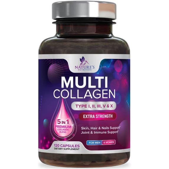 Collgen hydrolyzed Peptide 120 capsules Hair Skin Nails Wrinkles Capsules