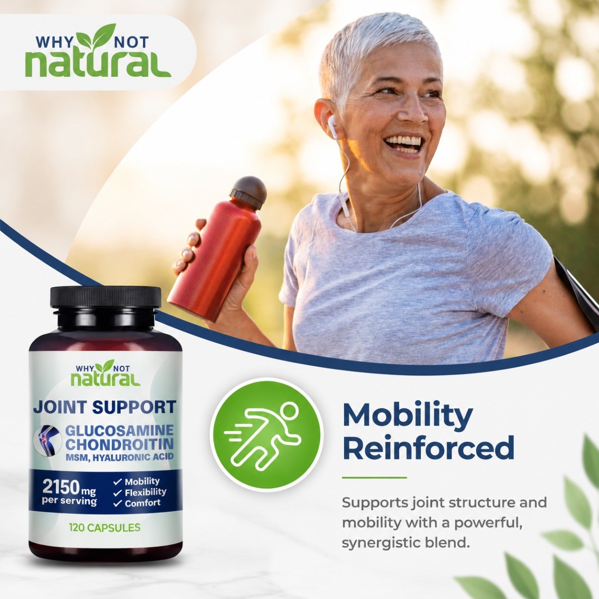 Glucosamine Chondroitin Joint Support 2150mg | MSM Hyaluronic Acid