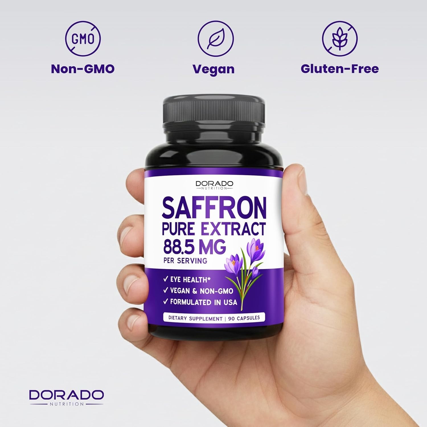 Dorado Saffron Supplement Nutrition 3 Month Supply Pure 88.5Mg Extract Women Men