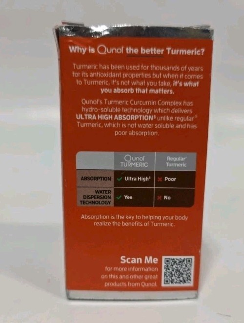 Qunol Turmeric Curcumin Complex 500mg 21 Capsules Ultra High Absorption 11/26