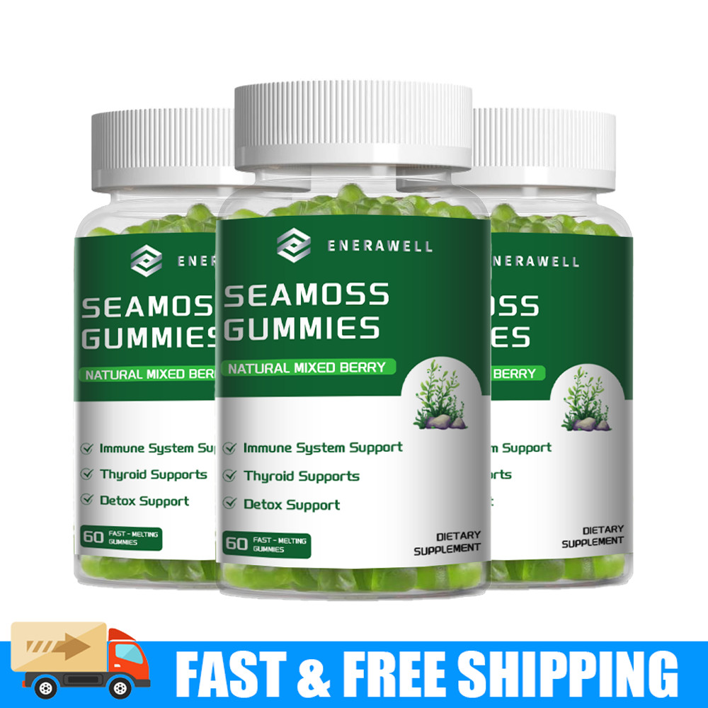 3x Sea Moss Gummies 1300mg-Irish sea Moss,Bladderwrack,Immune Support 02/07/2027