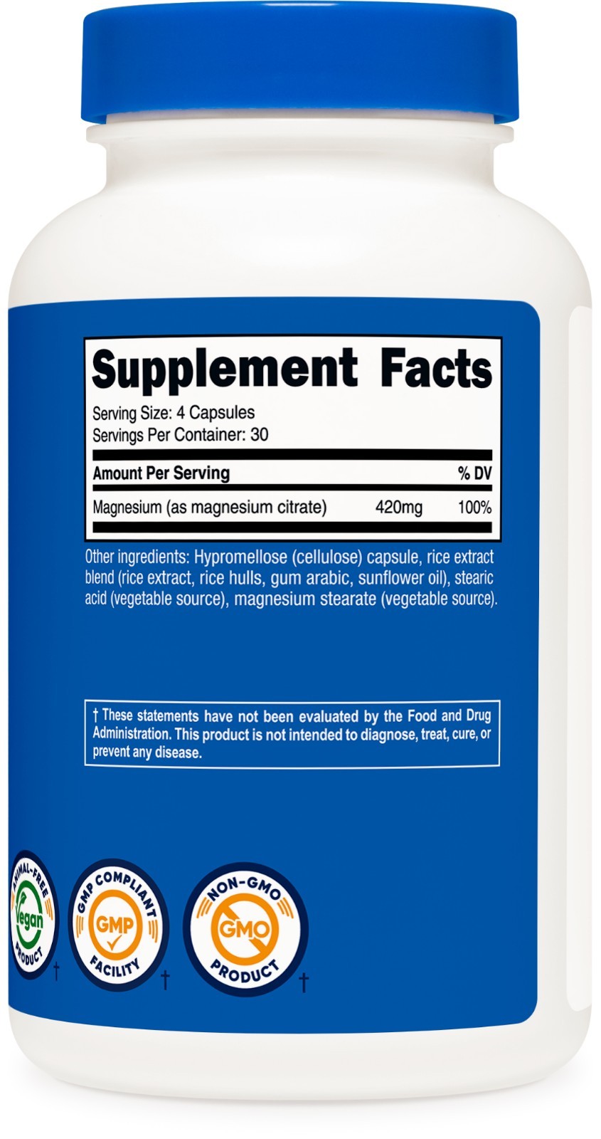 Nutricost Magnesium Citrate 120 Capsules, 420mg – Gluten Free, Non-GMO