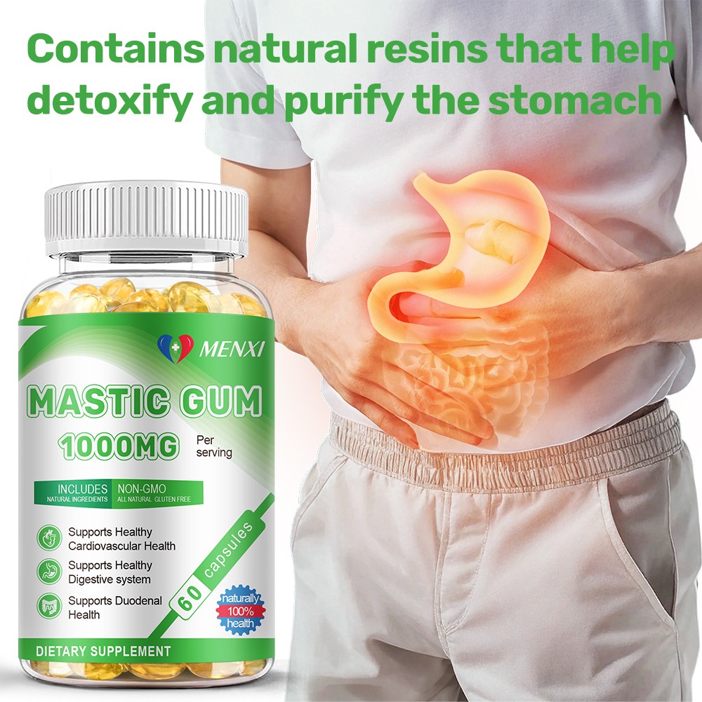 MENXI Mastic Gum 1000mg Vegan Capsules | Non-GMO & Gluten Free