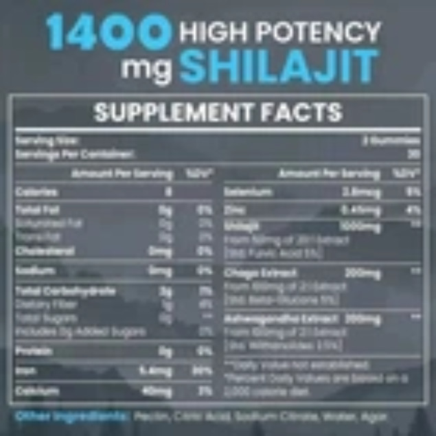 SHILAJIT + ASHWAGANDHA GUMMIES Potent Antioxidant Immune Support Overall Health