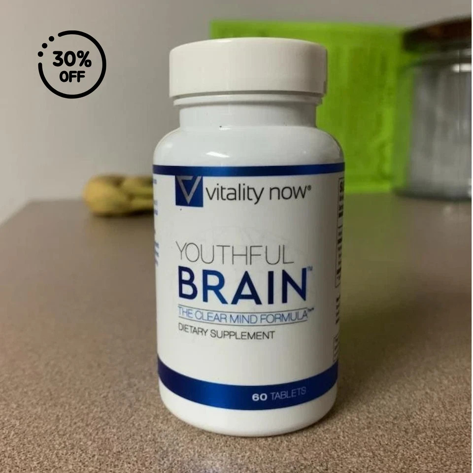 2 Pack Vitality Now Youthful Brain Memory Health Supplement Tablets – 60 Count.