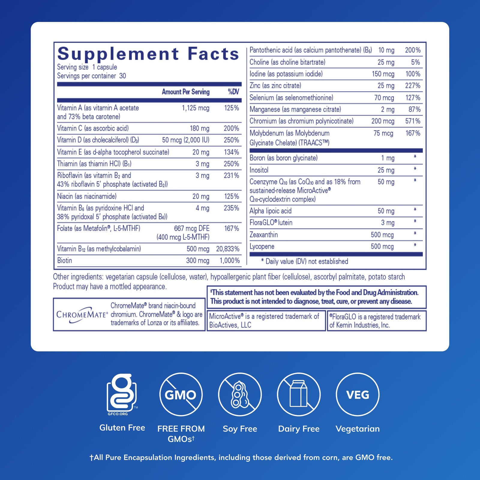 Pure Encapsulations O.N.E. Multivitamin – Once Daily 30 Count (Pack of 1)