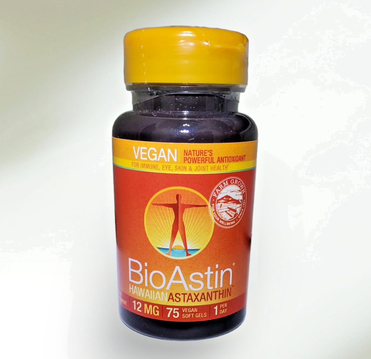 75 VEGAN Soft Gels, 12 mg BioAstin Hawaiian Astaxanthin Exp. 04/2027