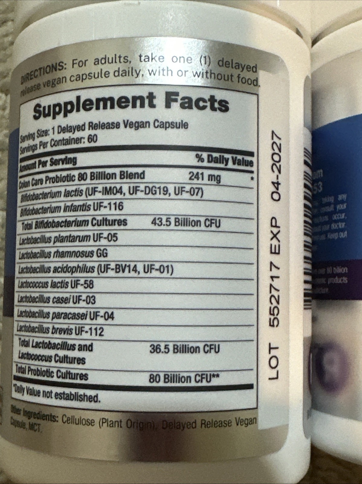 2 Bottles x Colon Care Probiotic 80 Billion CFU 60 Cap NEW 4/27 Free Shipping