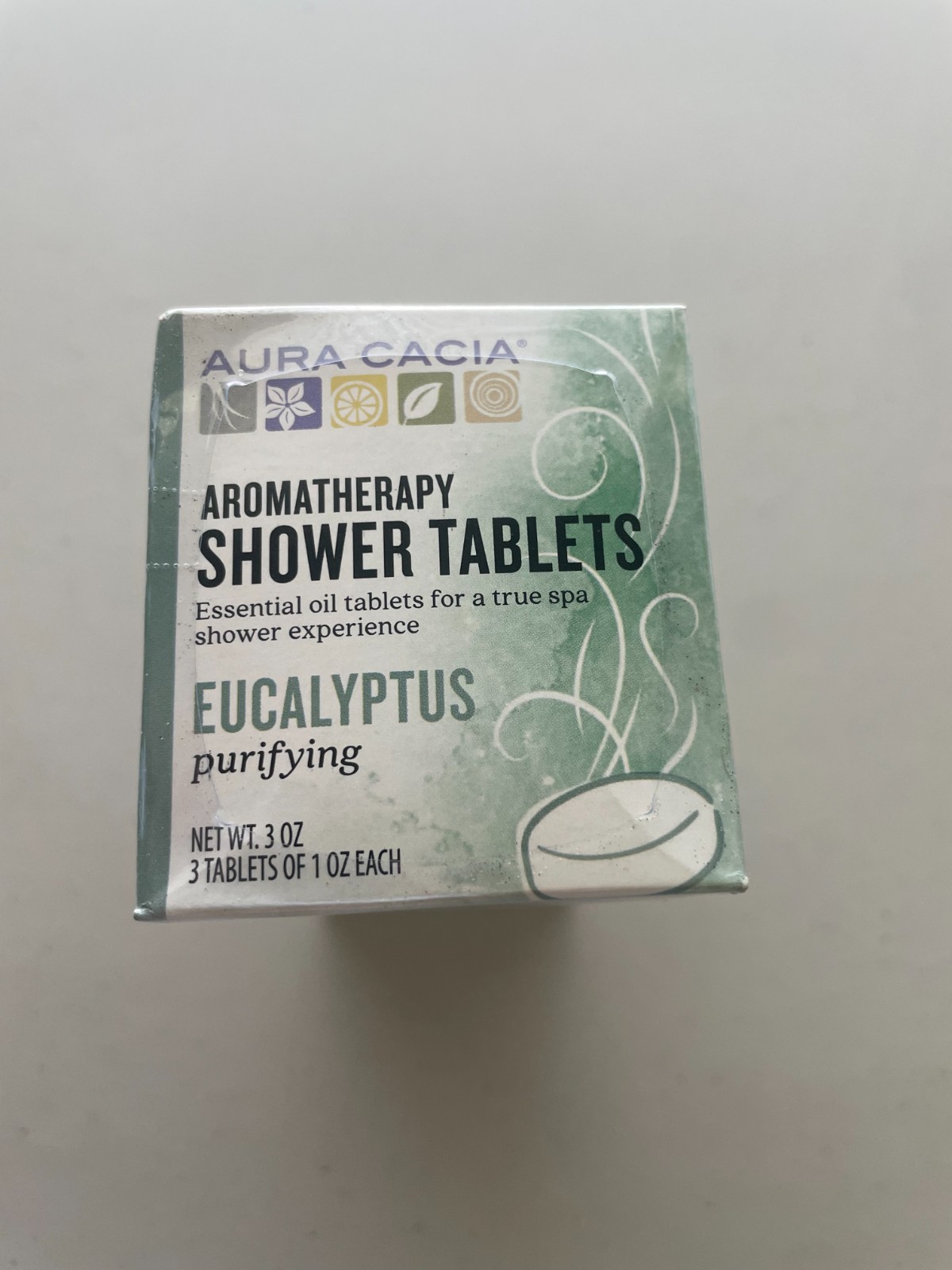 3 Boxes Aura Cacia Aromatherapy Shower Tablets Eucalyptus 3 Tablets Per Box
