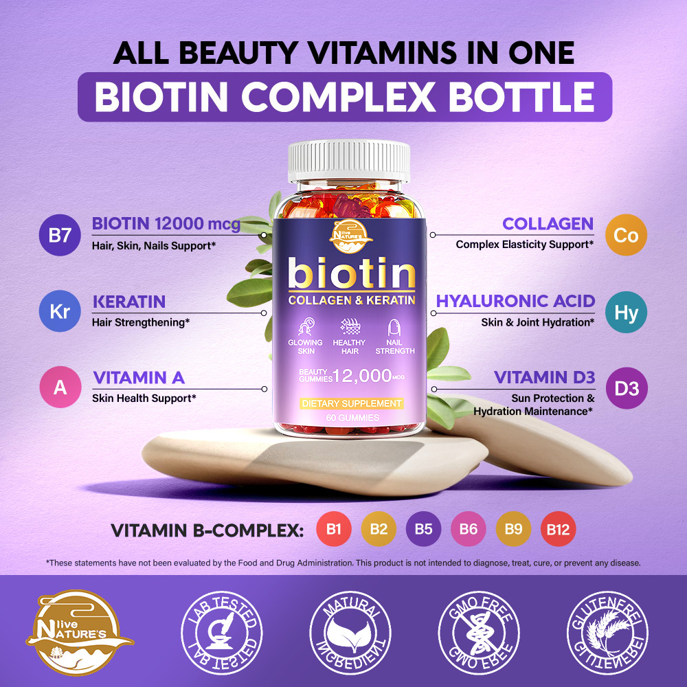 Biotin Collagen & Keratin Capsule 12000mcg – Hair Skin Nails Bone & Joint Health